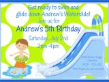 Water Slide Party Invitations Waterslide Birthday Invitation Waterslide Birthday Party