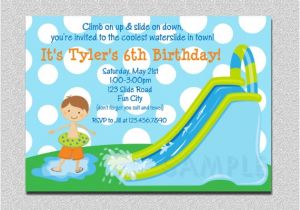 Water Slide Party Invitations Waterslide Birthday Invitations Water Slide Birthday Party
