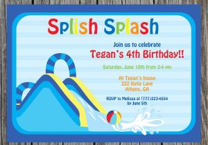 Water Slide Party Invitations Waterslide Party Waterslide Invite Water Fun Invitation