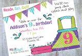 Water Slide Party Invitations Wording Water Slide Birthday Invitation Printable Party by