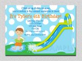 Water Slide Party Invitations Wording Waterslide Birthday Invitations Water Slide Birthday Party