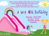 Water Slide Party Invitations Wording Waterslide Party Birthday Invitation Pool by thebutterflypress