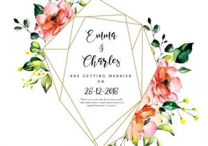 Watercolor Floral Wedding Invitation Template Beautiful Watercolor Floral Wedding Invitation Card