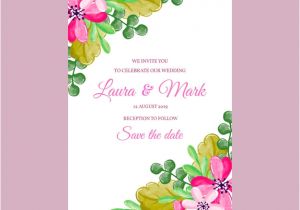 Watercolor Floral Wedding Invitation Template Beautiful Watercolor Floral Wedding Invitation Template