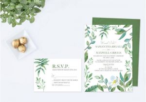 Watercolor Wedding Invitation Template Greenery Watercolor Wedding Invitation Wedding Invitation