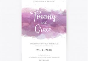 Watercolor Wedding Invitation Template Watercolor Wedding Invitation Template Vector Free Download