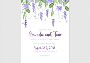 Watercolour Wedding Invitation Template Watercolor Wedding Invitation Template Vector Free Download