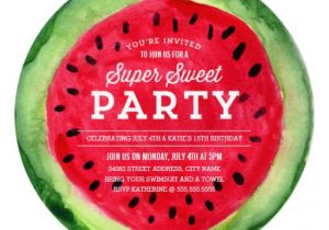Watermelon Birthday Invitation Template Personalized Watermelon Invitations Custominvitations4u Com