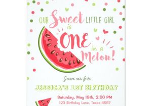 Watermelon Birthday Invitation Template Watermelon Birthday Invitation Melon Summer Party Zazzle