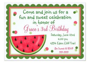 Watermelon Birthday Invitation Template Watermelon Summer Birthday Invitations Zazzle Com
