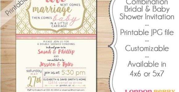 Wedding and Baby Shower Combined Invitations Bination Bridal & Baby Shower Invitation