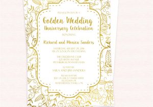 Wedding Anniversary Invitation Templates Golden Wedding Anniversary Invitation Template Wedding