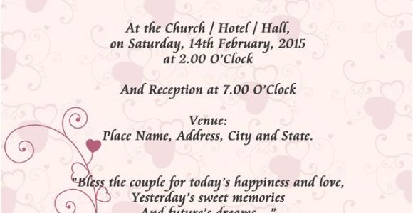 Wedding Card Invitation Example Sample Wedding Card Invitation In 2019