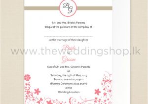 Wedding Card Invitation Wordings Sri Lanka Floral Simplicity Wedding Invitation