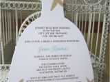 Wedding Dress Cut Out Bridal Shower Invitations Beach theme Star Fish Bridal Shower Invitation Custom