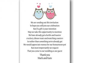 Wedding Gift Using Invitation 50 X Wedding Poem Cards for Your Invitations Invites