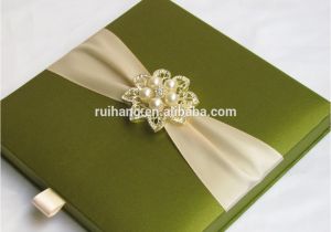 Wedding Invitation Boxes Cheap Green Luxury Gatefold Silk Box Wedding Invitations