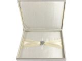 Wedding Invitation Boxes Cheap Ivory Boxed Wedding Invitation with Flower Brooch