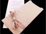 Wedding Invitation Brooches Sparkle Wedding Invitation and Envelope Vintage Lace