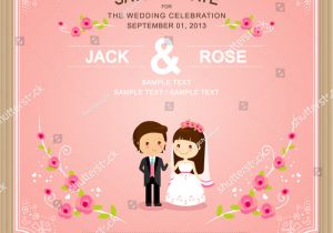 Wedding Invitation Card Template Vector/illustration Cute Pink Rose Wedding Invitation Card Stock Vector