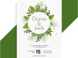 Wedding Invitation Designs Green Green Leaves Wedding Invitation Card Design Vector Free
