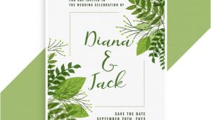 Wedding Invitation Designs Green Wedding Invitation Card Design In Floral Green Leaves