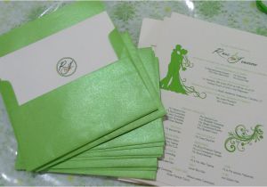 Wedding Invitation Designs Green Wedding Invitations Apple Green Motif Ronaleer