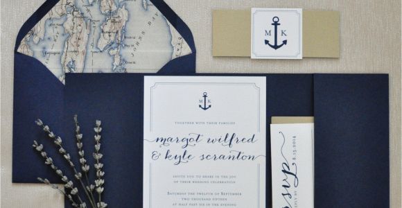 Wedding Invitation Designs Nautical Nautical Wedding Invitation Pocketfold by Coppiacreativa
