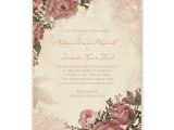 Wedding Invitation Designs Old Rose Vintage Roses Invitation with Free Response Postcard Ann