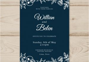 Wedding Invitation Designs Vector Wedding Card Invitation with Flowers Vector Free Download