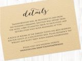 Wedding Invitation Details Card Example Details Card Insert Wedding Information Card Template