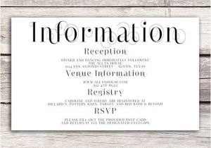 Wedding Invitation Details Card Example Frame Collection Wedding Information Card Rsvp Wedding