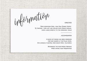 Wedding Invitation Details Card Example Wedding Enclosure Card Details Card Information Card