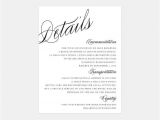 Wedding Invitation Details Card Wording Calligraphy Details Enclosure Cards by Fineanddandypaperie
