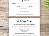 Wedding Invitation Details Card Wording Printable Wedding Invitation Rsvp Information Templates