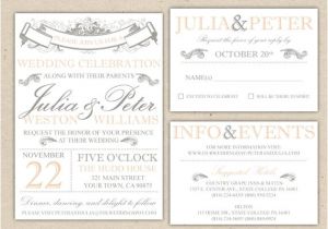 Wedding Invitation format Online Rustic Wedding Invitation Template Vintage Modern Printable