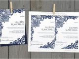 Wedding Invitation Layout Navy Blue Diy Wedding Invitation Template Editable Pdf ornate