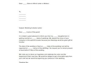 Wedding Invitation Letter Template Sample Invitation Letter