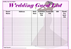 Wedding Invitation List Template 37 Free Beautiful Wedding Guest List Itinerary Templates