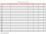 Wedding Invitation List Template Excel 17 Wedding Guest List Templates Excel Pdf formats