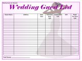 Wedding Invitation List Template Excel Free 16 Wedding Guest List Templates In Pdf Word Excel