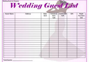 Wedding Invitation List Template Free 16 Wedding Guest List Templates In Pdf Word Excel