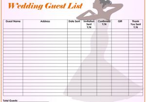 Wedding Invitation List Template Free Wedding Guest List Templates for Word and Excel