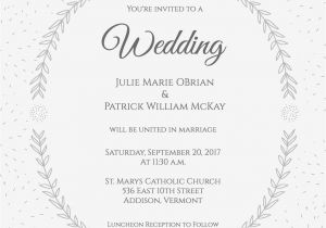 Wedding Invitation Maker with Photo Stylized Laurels Wedding Invitation Free Printable