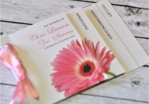 Wedding Invitation Minibook Mini Book Wedding Invitation Pale Pink Gerbera