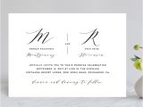 Wedding Invitation Name format Elegant Monogram Wedding Invitations by Simona Camp Minted