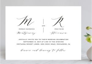 Wedding Invitation Name format Elegant Monogram Wedding Invitations by Simona Camp Minted