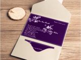 Wedding Invitation Pockets for Cheap Cheap Dark Purple Monogram Fall Pocket Wedding Invitations