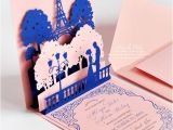 Wedding Invitation Pop Up Template Pop Up Wedding Invitations Lovers Of Paris Eiffel tower Card