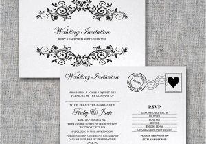 Wedding Invitation Postcards Templates Personalised Postcard Wedding Invitation by Intwine